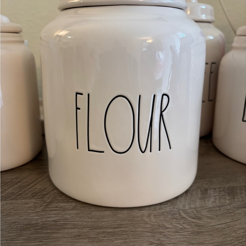 Rae Dunn White Ceramic Food Storage Canister